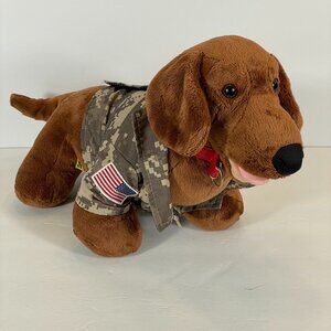 Dachshund Weiner Dog Camo USA Build A Bear Retired 2011 Puppy Plush Army